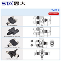 Conector Impermeable M12 Personalizado, Adaptador YT, Divisor de Uno Macho a Dos Hembras, 2, 3, 4, 5, 6, 8 Pines