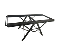 Table pliante pour déjeuner en alliage d'aluminium Table de camping portable et station de café pour matériel de pêche et de camping Noir
