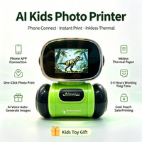 Robot éducatif à commande vocale par IA, imprimante de dessin pour enfants avec contrôle par application, génération d'images, 3 rouleaux de papier d'impression spécial