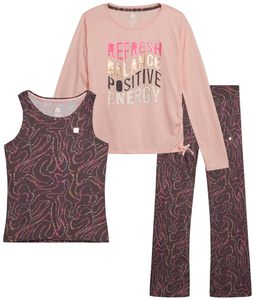 Conjunto Deportivo de <span class=keywords><strong>Yoga</strong></span> para Niñas al por Mayor, Conjunto de Tres Piezas de Manga Larga para Niños, Ropa de <span class=keywords><strong>Yoga</strong></span> con Logotipo Personalizado - Product Image 2