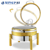 XINGPAI – Fournisseur direct d'usine – Plats de service hydrauliques en acier inoxydable, luxe doré, pour buffets et traiteurs