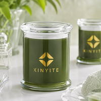 Pot à bougie en verre transparent avec couvercle en verre, plusieurs tailles, récipient à bougie vide, logo personnalisé pour l'aromathérapie