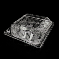 Contenants alimentaires jetables en plastique transparent à 3 compartiments, sans BPA et pliables, avec logo personnalisé pour desserts et burgers
