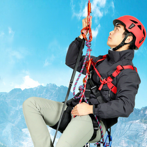 Arnés de Seguridad con Correa para el Pecho Alnas Ascender, Cinturón de Seguridad SRT, Equipo de Escalada, Rojo y Negro, Poliéster, Equipo de Montañismo - Product Image 1