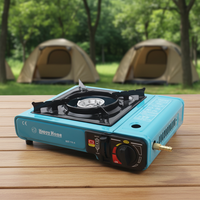 Réchaud à gaz portable d'extérieur pour camping, brûleur unique, surface en fonte, 2900W, allumage piézoélectrique, protection anti-extinction, butane