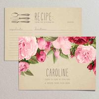 Impression numérique personnalisée Ingrédients alimentaires Record Card Art Paper Cartes de recettes avec boîte en carton