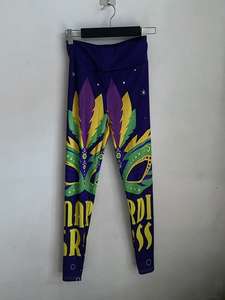 Leggins de Carnaval de Mardi Gras para Mujer, Pantalones de Halloween con Escamas de Pescado Verde Brillante - Product Image 3