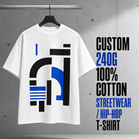 T-shirt en coton 240 g/m² OEM ODM, grande taille, uni, confortable, doux, décontracté, manches courtes, respirant, streetwear, été
