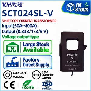 YHDC SCT024SL หม้อแปลงกระแสแบบแยกแกน 400A AC 0.333V 1V 3V 5V แรงดันไฟฟ้าขาออก คลาส 1 ความแม่นยำ 24 มม. บอร์ดเซนเซอร์ CT - Product Image 1