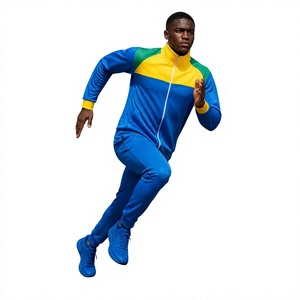 Chándal Deportivo para Hombre con Bloques de Color, Cierre de Cremallera, Estilo Deportivo, Azul, Amarillo, Verde, Material de Poliéster, Ropa de Primavera - Product Image 5