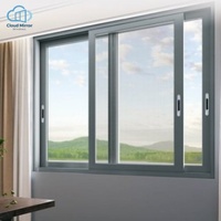 Fenêtre coulissante à 4 battants en aluminium à rupture de pont thermique noir avec moustiquaire intégrée pour villa moderne, vente en gros à l'étranger