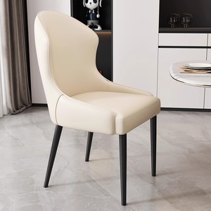 Modern PU Leather <strong>Dining</strong> <strong>Chair</strong> <strong>with</strong> Backrest and Armrests Soft Cushion Seat Carbon Steel <strong>Legs</strong> for Home Office Restaurant - Product Image 3