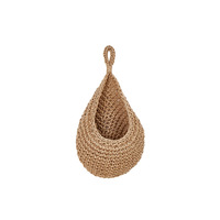 Panier de rangement mural en corde de chanvre tressée à la main, en forme de goutte d'eau, style européen, pour fruits et légumes, ensemble de six pièces