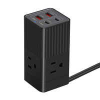 Bloc de chargeur USB C Chargeur GaN 65W Station de charge rapide Multiprise portable 3 AC 4 USB C + A Chargeur pour ordinateur portable Adaptateur secteur