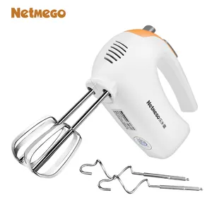 Mezclador portátil de 125 vatios, Mini mezclador de mano de 5 velocidades, batidores de huevos, ganchos para masa, mezclador de mano, plástico ABS eléctrico + piezas de Metal A3