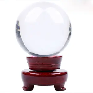Todos os tamanhos Feng Shui Crystal Ball Vidro Mágico Claro com/Sem Base para Decoração Para Casa