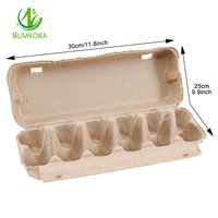 Boîte à œufs en pulpe moulée en papier recyclé écologique SUMKOKA à 12 cellules, compostable, jetable, pour l'emballage des œufs