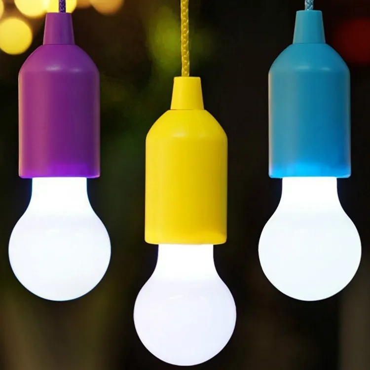 Color Pull Cord LED Light Bulbs Camping Light Garden Decoration Outdoor Camping Light for Holiday