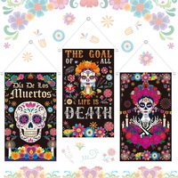 Nuevo Banner Decorativo para el Día de Muertos Mexicano, Pintura Colgante para Pared, Decoración con Esqueletos para el Día de Muertos