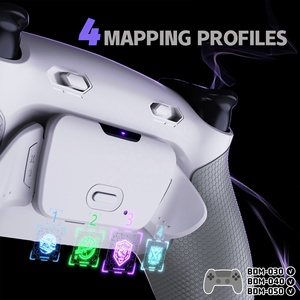Rubberized White Gray Remappable Back Button RISE Plus MAX Back Paddle Kit with Click Trigger Stops for PS5 <b>Controller</b> - Product Image 5