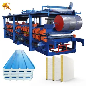 Since 1987 EPS foam metal sandwich sheet making machine fireproof rock wool sandwich panel production line