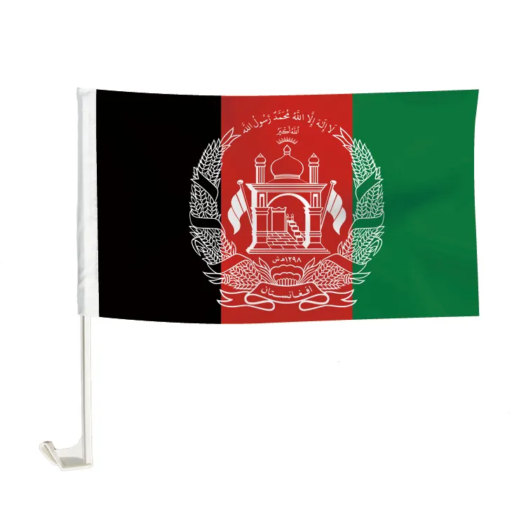 อัฟกานิสถานธงรถยนต์18 ''X 12''-อัฟกานิสถานธงรถ30X45ซม.-แบนเนอร์18X12นิ้วติดพลาสติก