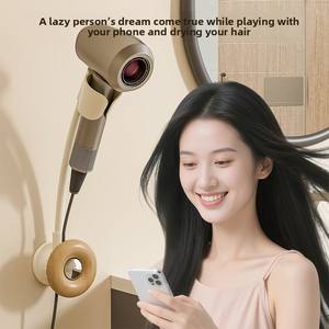 <span class=keywords><strong>Support</strong></span> de rangement suspendu pour sèche-cheveux en métal à un niveau avec rangement pour peigne <span class=keywords><strong>Support</strong></span> multifonctionnel pour sèche-cheveux <span class=keywords><strong>Dyson</strong></span> pour salle de bain - Product Image 3