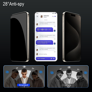 Protector de Pantalla de Vidrio Templado Antiestático ESD de Fábrica con Privacidad de 28 Grados y Anti-Espionaje para iPhone 14 15 16 17 Pro Max Xr Xs - Product Image 5