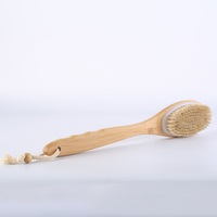 Poils naturel brosse sèche exfoliation longue poignée bois corps Massage épurateur luffa et bambou bain brosses de nettoyage pour la peau
