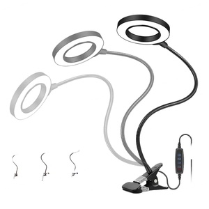 120mm Warm White LED Reading Lamp Dimmable Neck Clip 3 Colors Black Metal Plastic <b>Electric</b> Desk <b>Table</b> for Bedroom Reading Room - Product Image 1
