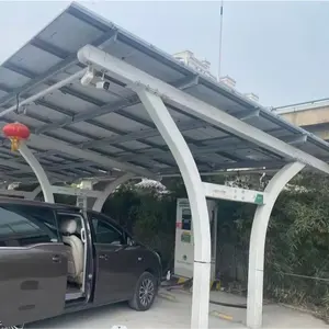 Solarstromgenerator winddichtes Parkplatzschuppen im Freien Elektrofahrzeug-Schuppen Stahlstruktur Vordach Photovoltaik-Autoschuppen