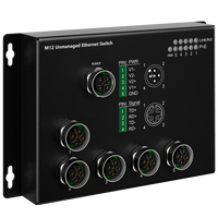 M12 1000Mbps Gigabit 5-Port POE Industrial Switch IP40 Wide Temp Wall Mount Unmanaged Ethernet DC12~52V Full-Duplex On-board