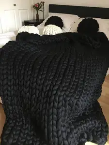 Chăn dệt kim sợi bao gồm làm bằng tay shag chăn