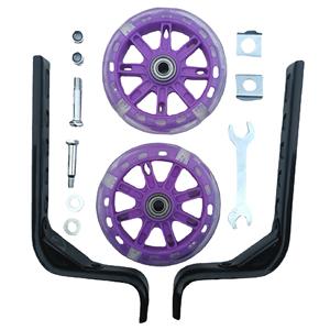 Ruedas de entrenamiento para bicicletas infantiles de 12 pulgadas, color rosa, de metal, con luces intermitentes, para bicicletas de equilibrio para niños - Product Image 3