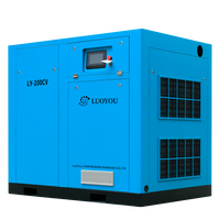Compresseur d'air industriel Luoyou 100HP 75KW, robuste, fixe, alimenté en courant alternatif, refroidi par air, lubrifié, à vis, pour applications pneumatiques industrielles