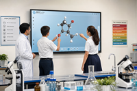 Écran plat interactif 4K de 65 pouces, système double avec OPS I5 Windows Android pour les conférences et les salles de classe