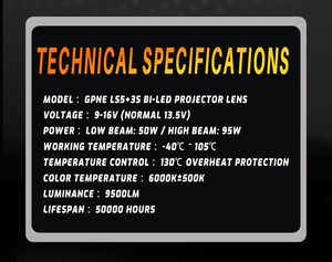 GPNE 3 Laser Eye Lente Proiettore LED da 3.0 Pollici di <span class=keywords><strong>Dimensioni</strong></span> Quadrate per Aggiornamento Lenti Fari - Product Image 6