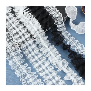 Di lusso eco-friendly <span class=keywords><strong>bianco</strong></span> <span class=keywords><strong>ricamato</strong></span> maglia con volant nastro di pizzo <span class=keywords><strong>Tulle</strong></span> 5 cm di larghezza con paillettes per abiti da sposa Sexy borse - Product Image 3