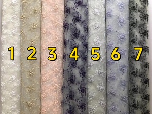 Bebé azul tela bordada tul tela plana bordado flor tela encaje francés para niñas vestido de encaje - Product Image 2