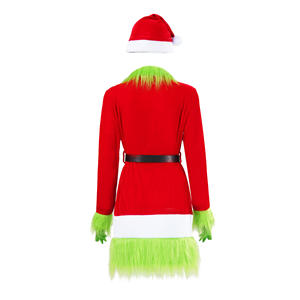 Disfraz de Navidad <span class=keywords><strong>Grinch</strong></span> para adultos y niños, <span class=keywords><strong>traje</strong></span> de Cosplay de fiesta de Navidad monstruo verde para actuación de Navidad - Product Image 2