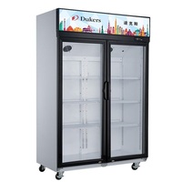 Réfrigérateur Pepsi en gros, 2 portes, double porte vitrée, réfrigérateur-congélateur pour supermarché, visicooler, refroidisseur de boissons