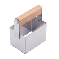 Coupe-carrés en nid d'abeille en acier inoxydable, outil de découpe avec manche en bois