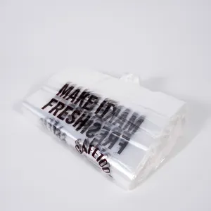 फ़ैक्टरी डायरेक्ट इको-फ्रेंडली स्ट्राइप सुपरमार्केट किराना शॉपिंग वेस्ट हैंडल टी-शर्ट प्लास्टिक बैग
