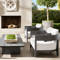 Ensemble de canapés modernes en alliage d'aluminium pour l'extérieur, canapé de jardin imperméable, mobilier d'extérieur pour patio, appartement, cour et villa