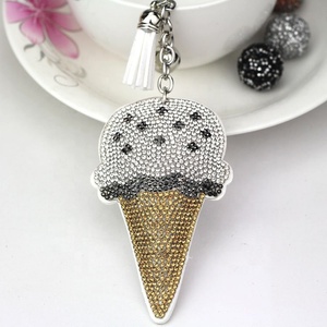 New Korean Vintage Style Quartz Crystal Light Keychain Velvet Inlaid Diamond Cartoon Pendant Gem Portable <b>Bag</b> <b>Charm</b> - Product Image 5
