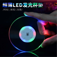 Sous-verre LED Lumineux pour Boissons, Modes de Lumière Colorée et Blanche, Sous-verre LED pour Cadeau de Fête, Mariage, Décoration de Comptoir de Bar