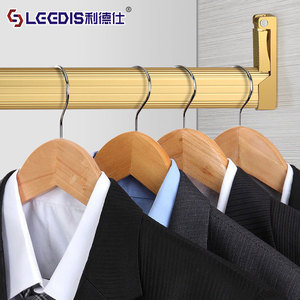 Lideshi Double Tube <b>Clothes</b> Rod Wall Mounted Wardrobe Organizer Rectangle Minimalist Style Oxidation Finish - Product Image 3