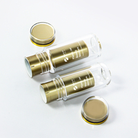 Bouteille de capsules de vitamines en plastique à double couche dorée personnalisée avec bouchon à vis scellé 35ml 65ml 80ml 115ml