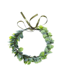 Corona de flores de hoja verde para boda, corona Floral de plástico, corona nupcial Bohemia, tocado hecho a mano, ajustable, ligero, ecológico - Product Image 2