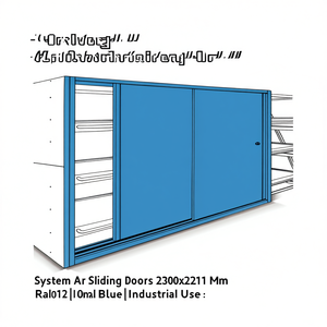 Système de portes coulissantes Fami Ar 2300x2210 mm Bleu RAL5012 Usage industriel - Product Image 3